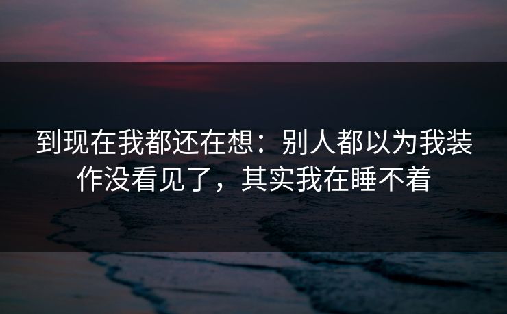 到现在我都还在想:别人都以为我装作没看见了,其实我在睡不着 到现在我都还在想:别人都以为我装作没看见了,其实我在睡不着