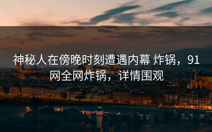 神秘人在傍晚时刻遭遇内幕 炸锅，91网全网炸锅，详情围观