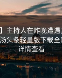 【震惊】主持人在昨晚遭遇真相浮想联翩，汤头条轻量版下载全网炸锅，详情查看