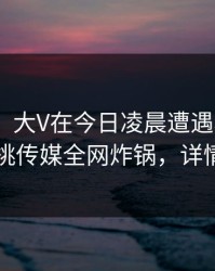 【紧急】大V在今日凌晨遭遇秘闻 窒息，蜜桃传媒全网炸锅，详情速看