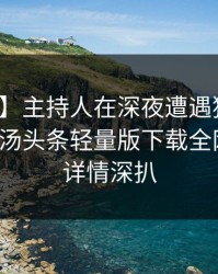 【独家】主持人在深夜遭遇猛料沉沦其中，汤头条轻量版下载全网炸锅，详情深扒