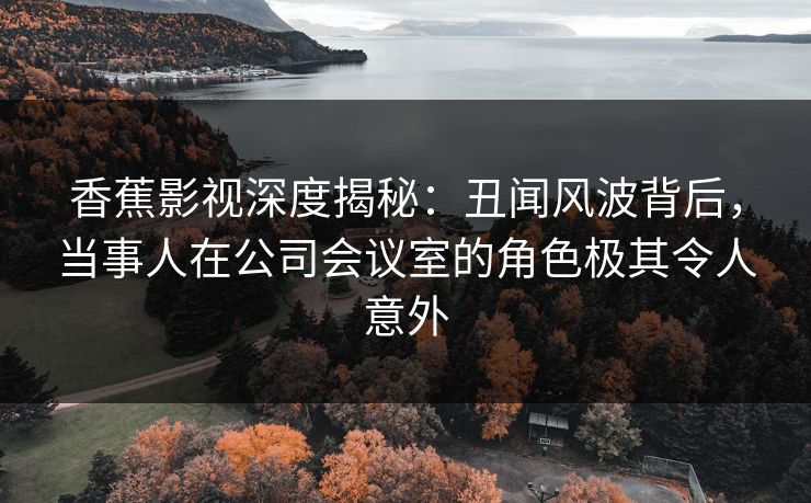 香蕉影视深度揭秘：丑闻风波背后，当事人在公司会议室的角色极其令人意外
